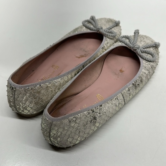 Pretty Ballerinas Rosario Ballet Flats Slip On Flat Shoes Metallic Snake Bow 39 - Picture 3 of 9